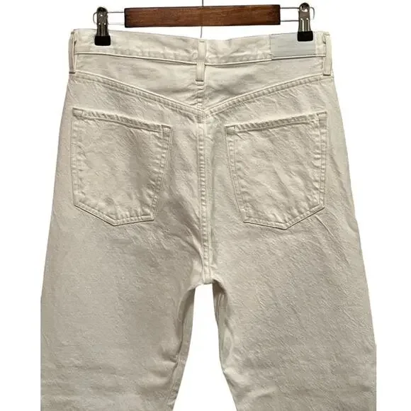 Goldsign Myra Straight Leg High Rise Jean Calla White Womens Size 27 - Picture 5 of 9